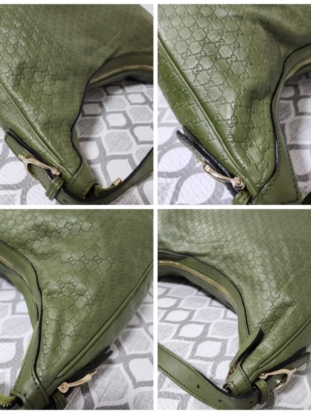 Authentic Gucci Microguccima Nice Hobo Bag Green